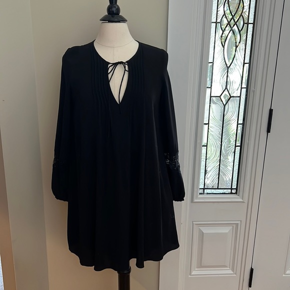 Zara Dresses & Skirts - Zara black mini lace insert dress size S